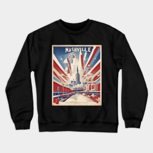 Nashville United States of America Tourism Vintage Poster Crewneck Sweatshirt